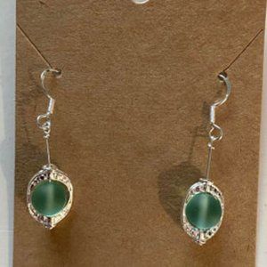 Green Bead Earrings